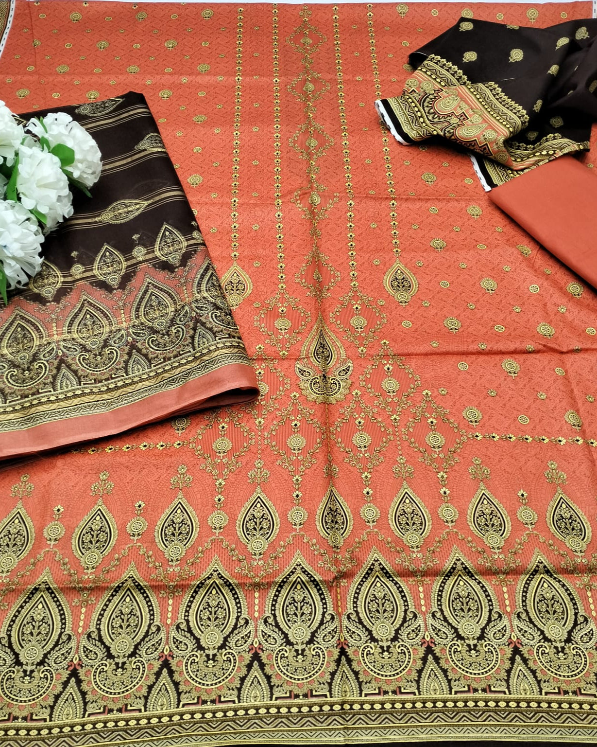 Diamond Duppata-3pc Lawn