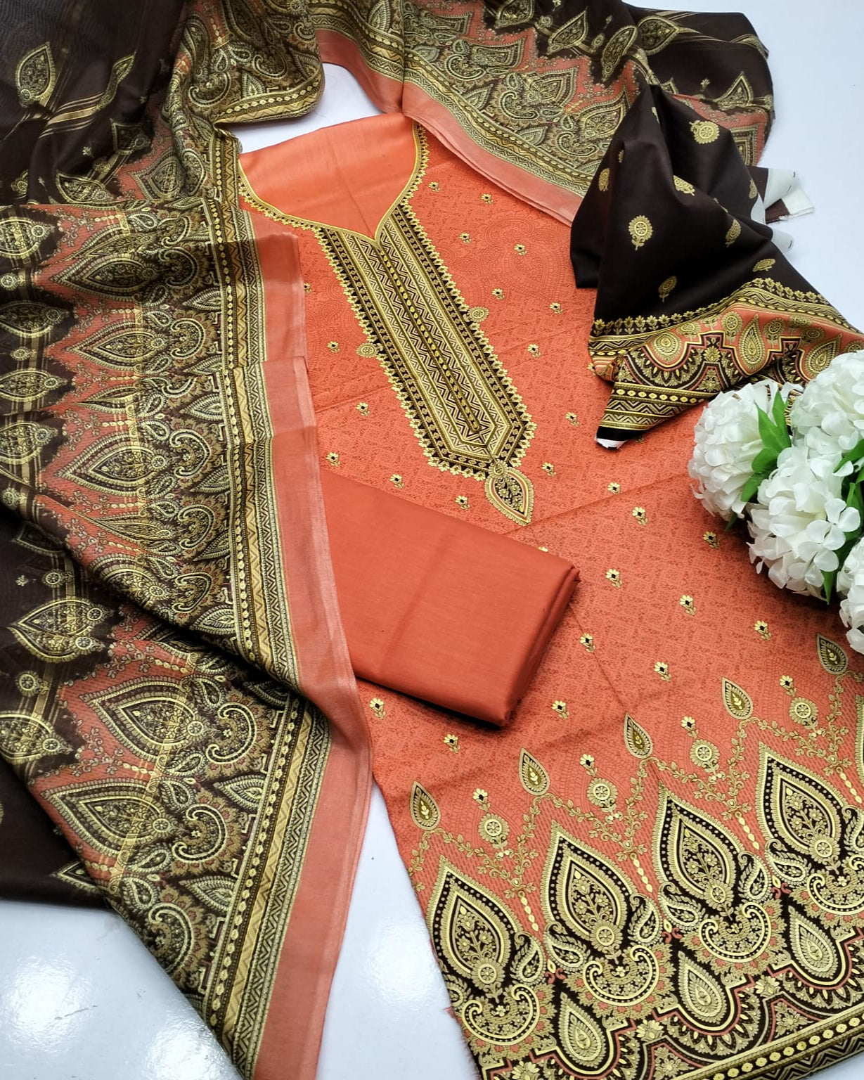 Diamond Duppata-3pc Lawn