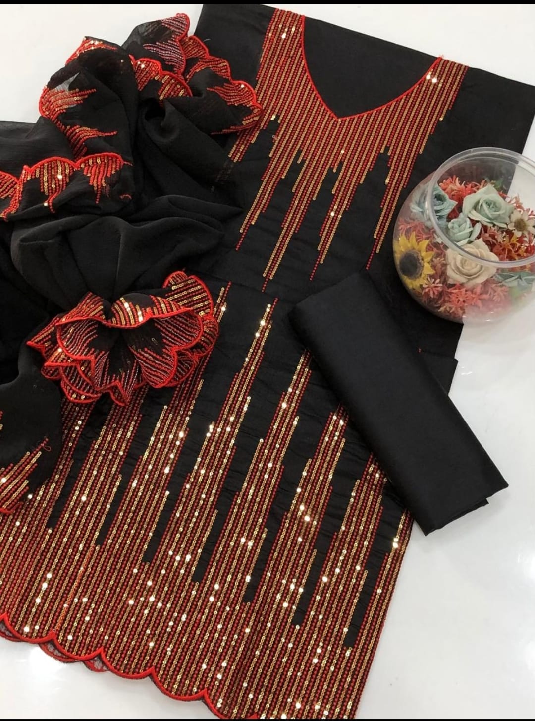 GTM Lawn 3-Piece Embroidered Suit β Computer Sequence Shirt with Chiffon Embroidered Dupatta (2025 Collection)