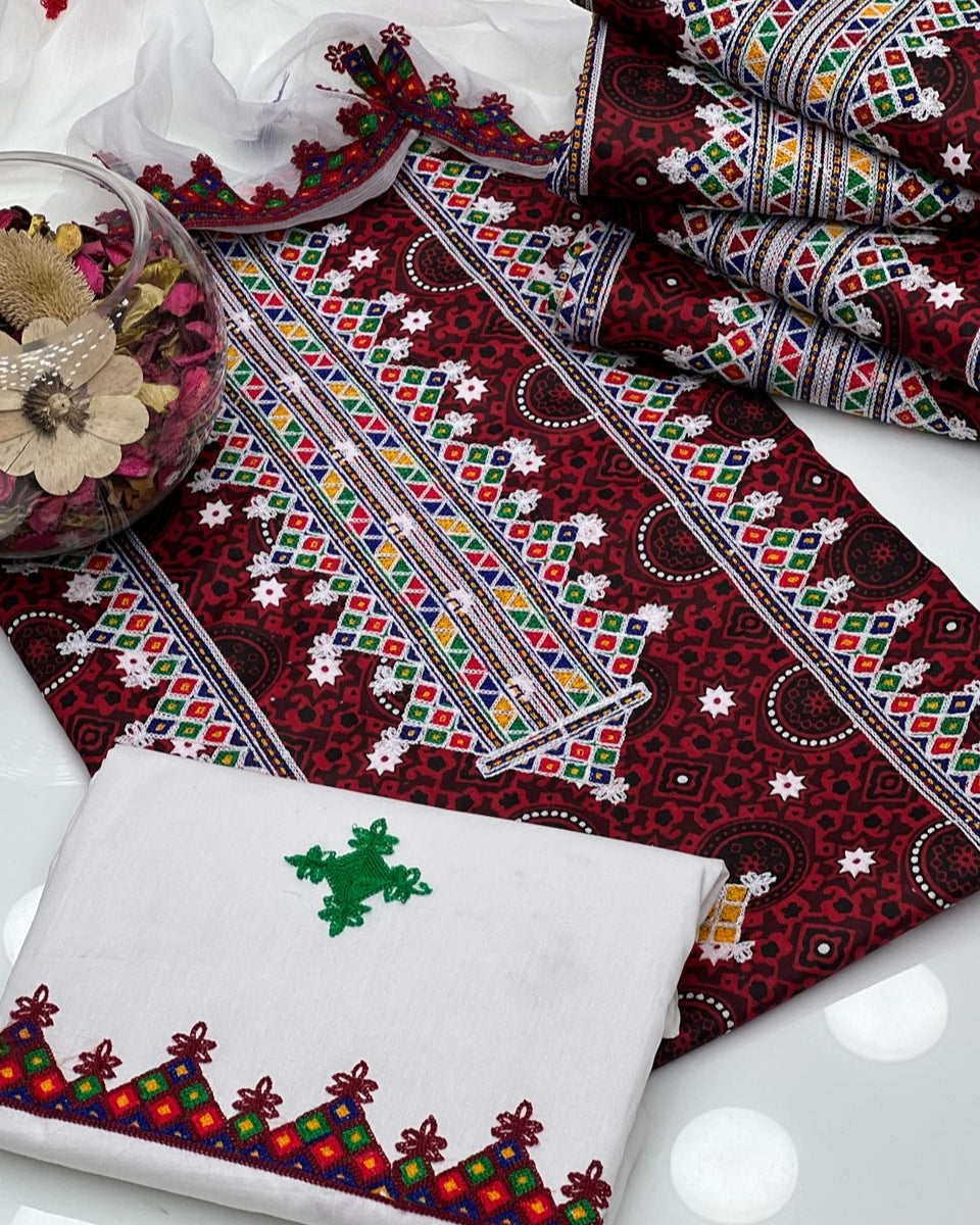 Traditional Ajrak 3-piece