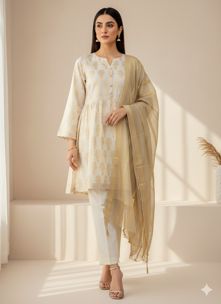 Jacquard Lawn -3 Piece