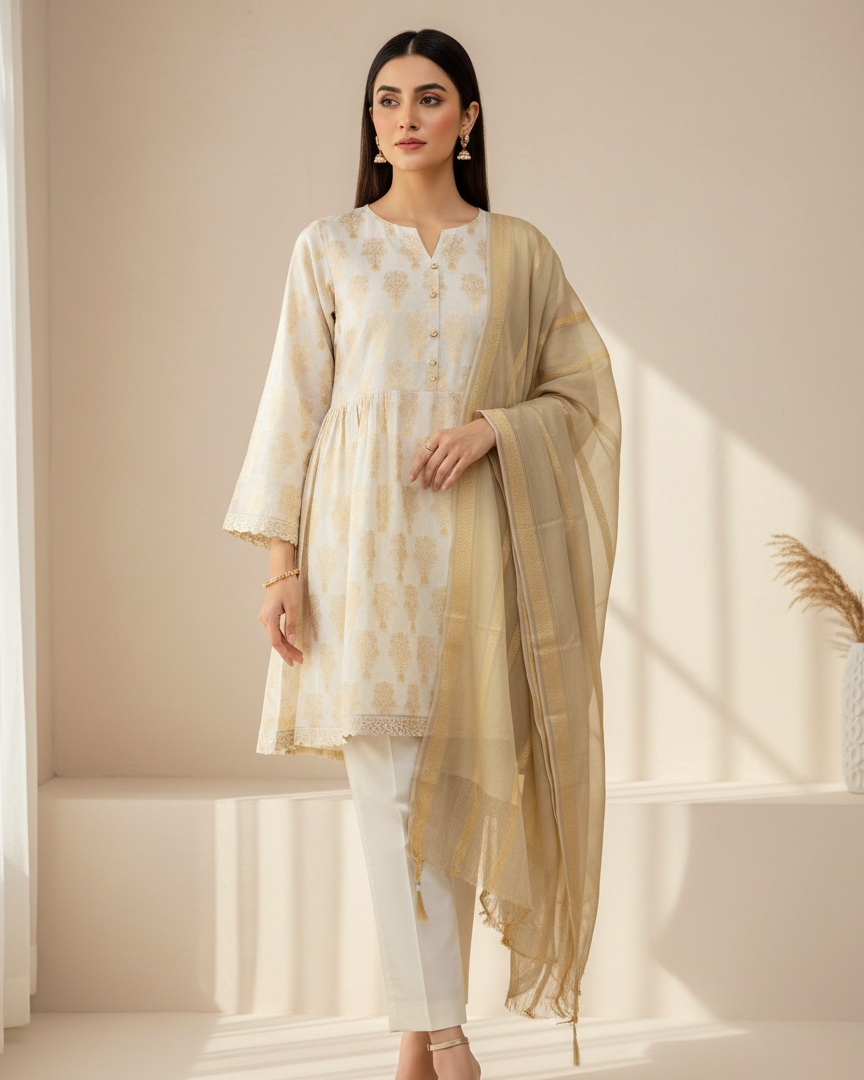 Jacquard Lawn -3 Piece
