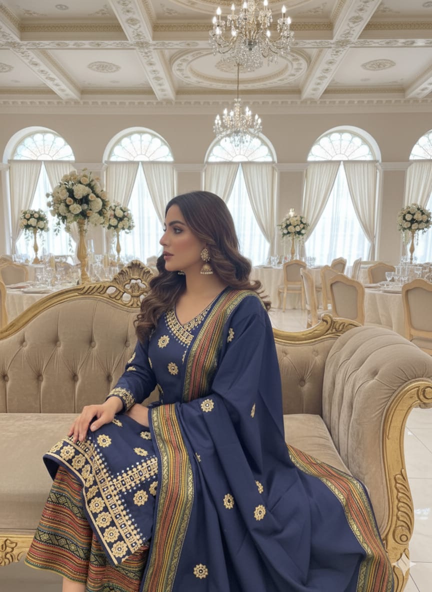 Susi embroidered angrakha- 3 piece