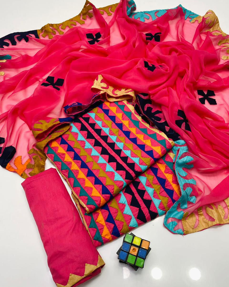 Lawn handmade Applic -3pc