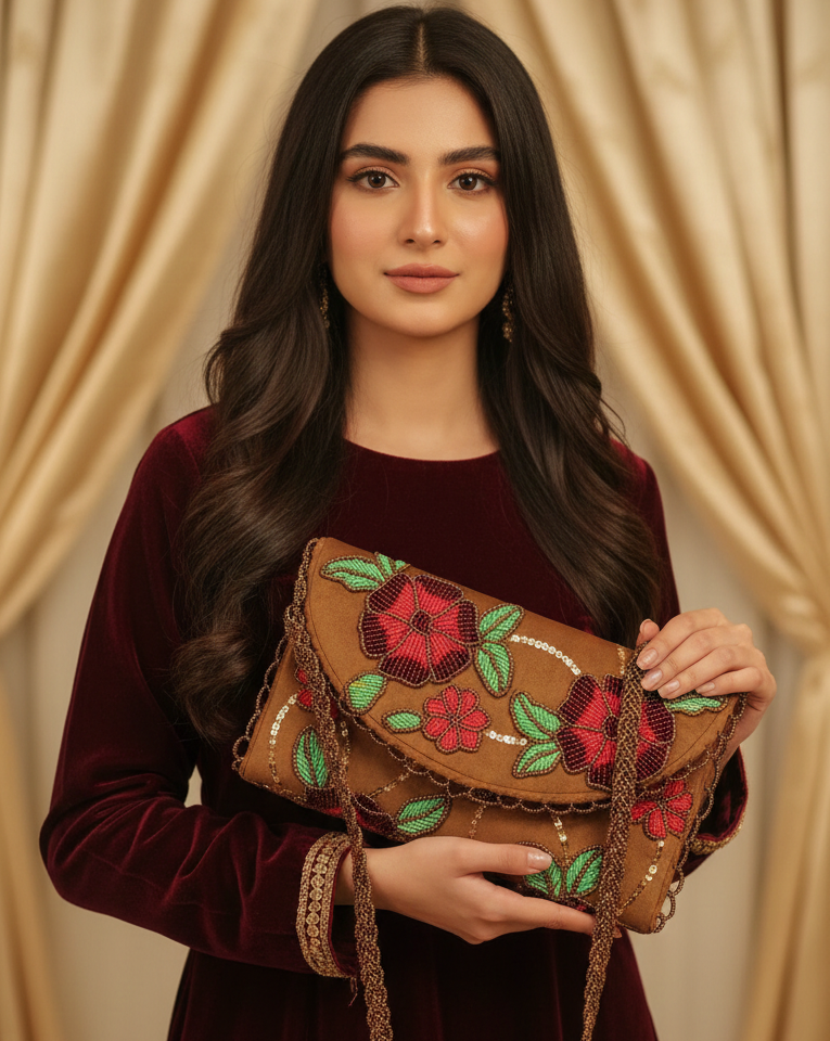 Gulnaar Luxury Beaded – Handmade Women’s Clutch