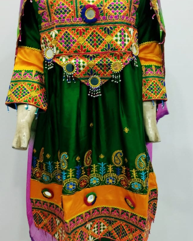 Stitched Pathani/Balochi/Afghani Silk Dress - 3 Piece