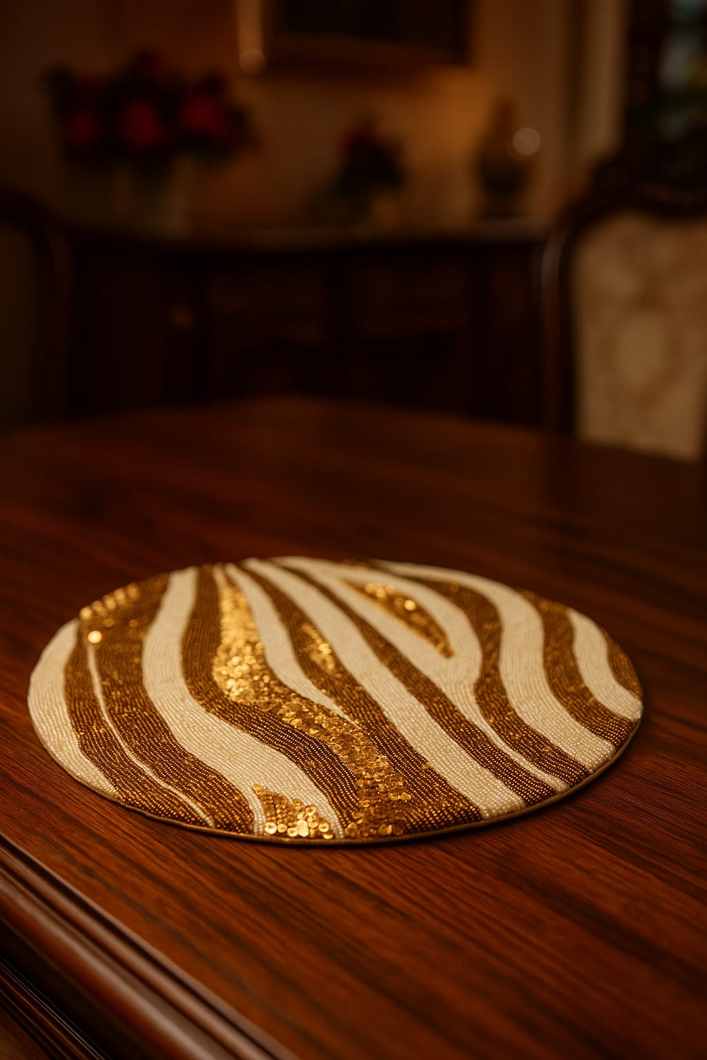 Artisan Beaded Table Mat – Handmade Home Accent