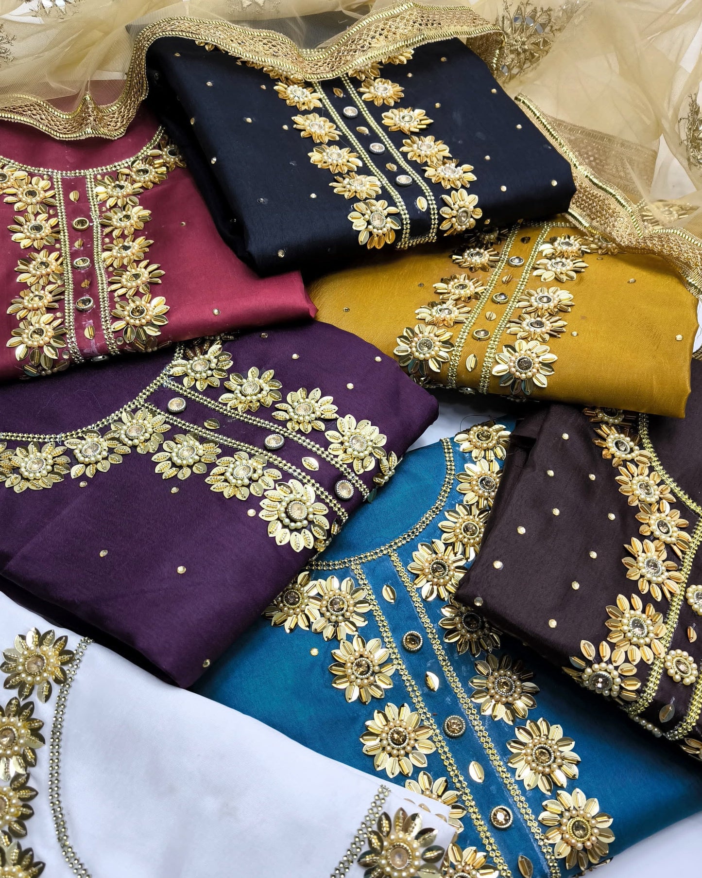 Handmade fancy -3pc kataan Silk