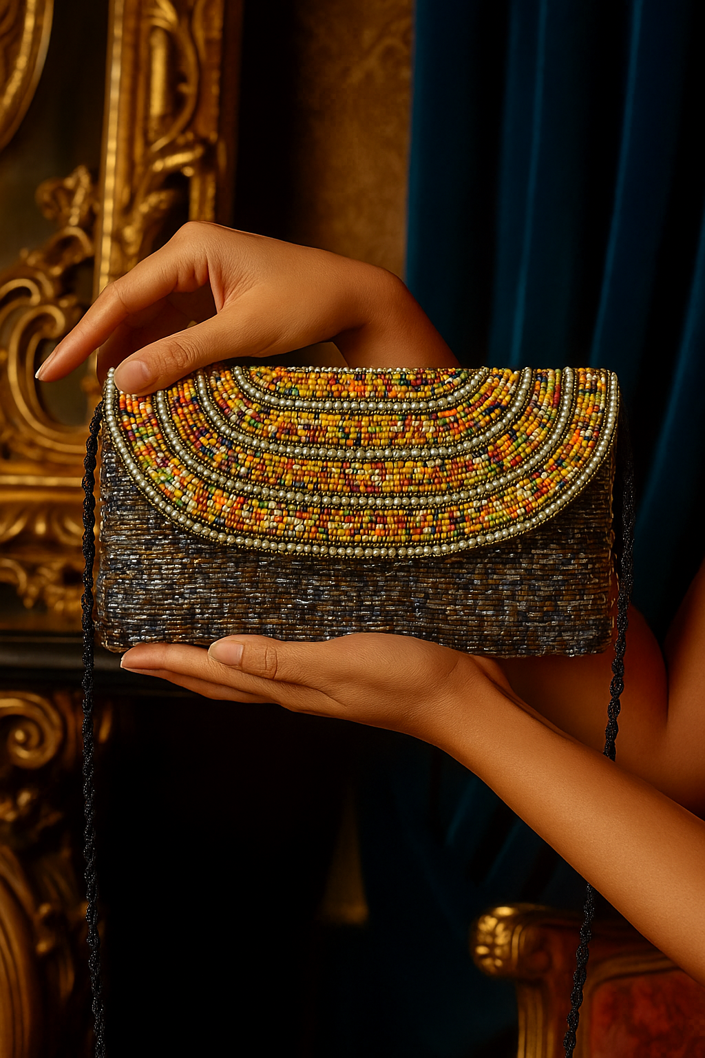 Handmade Beaded Clutch – Traditional Design