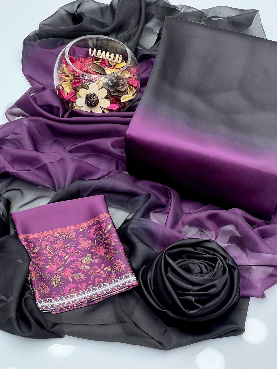 Shamoze Silk Digital Print-3 piece Dress with Dupatta