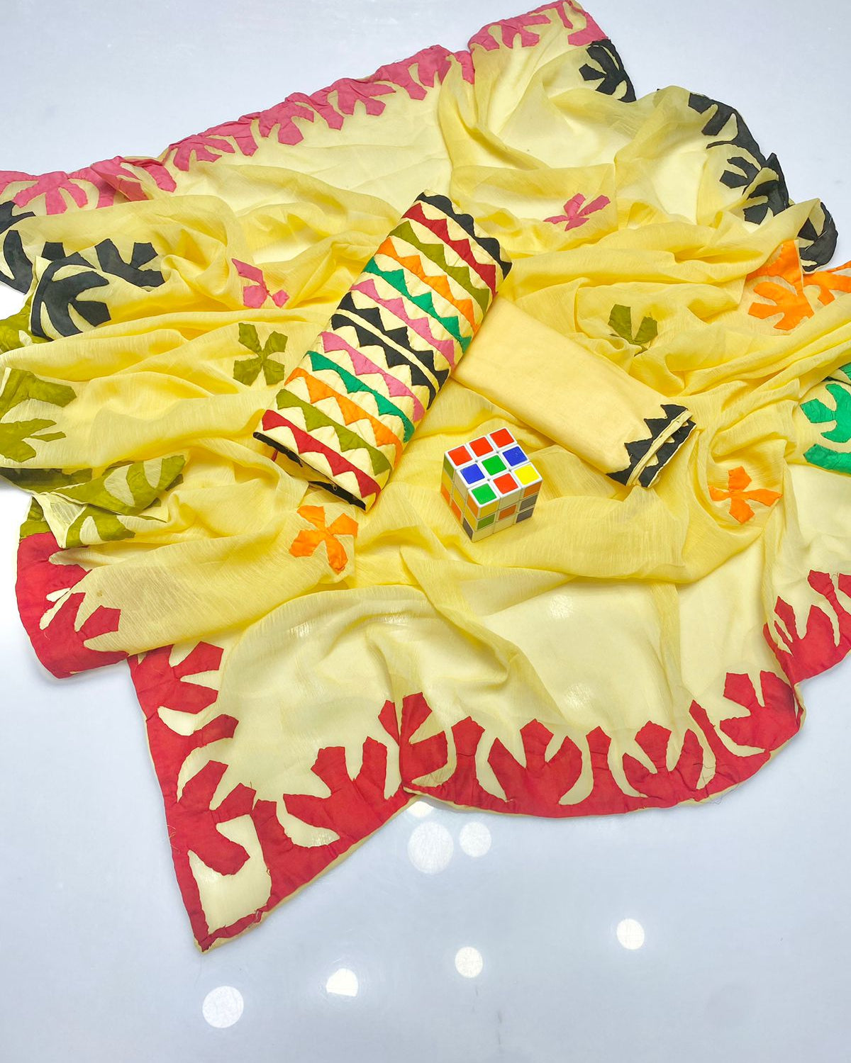 Lawn handmade Applic -3pc