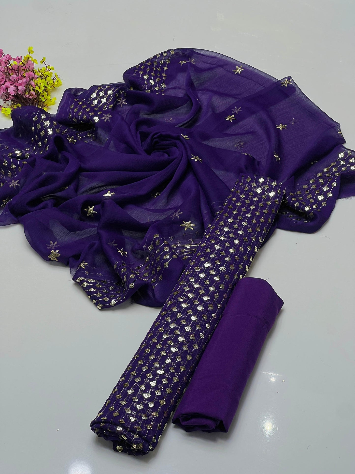 Indian Crinkle Chiffon - 3 piece