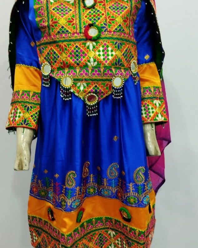 Stitched Pathani/Balochi/Afghani Silk Dress - 3 Piece
