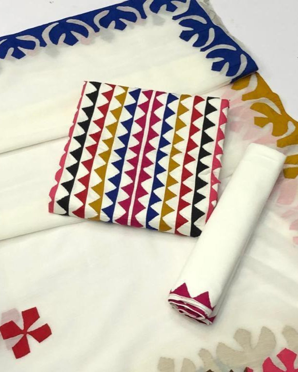 Lawn handmade Applic -3pc