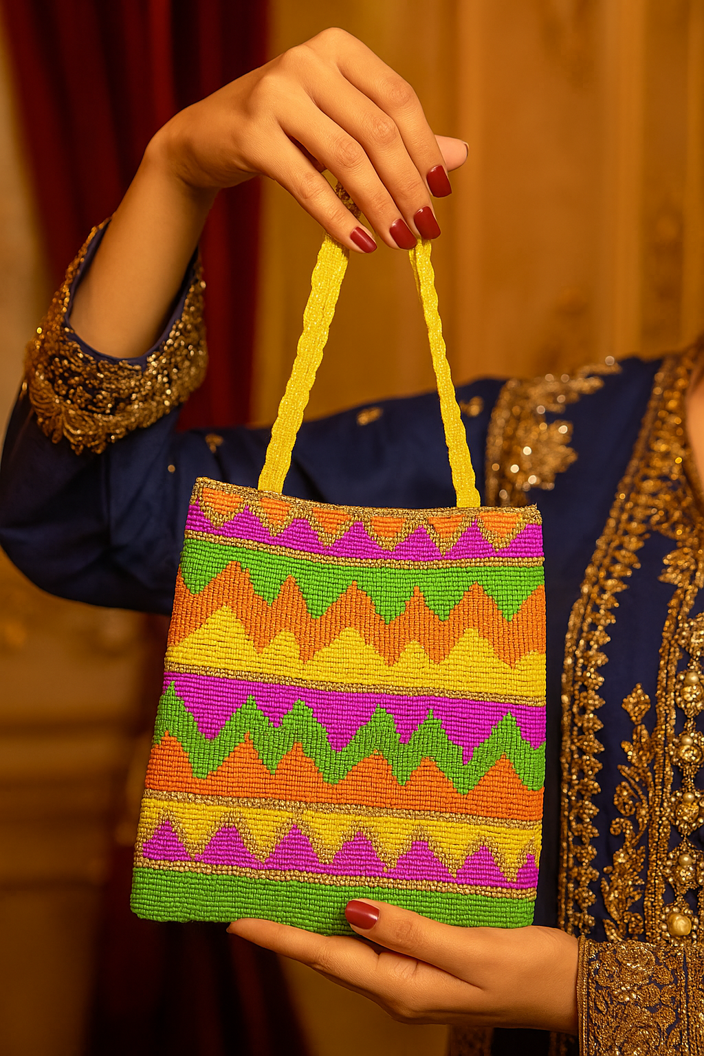 Colorful Zigzag purse