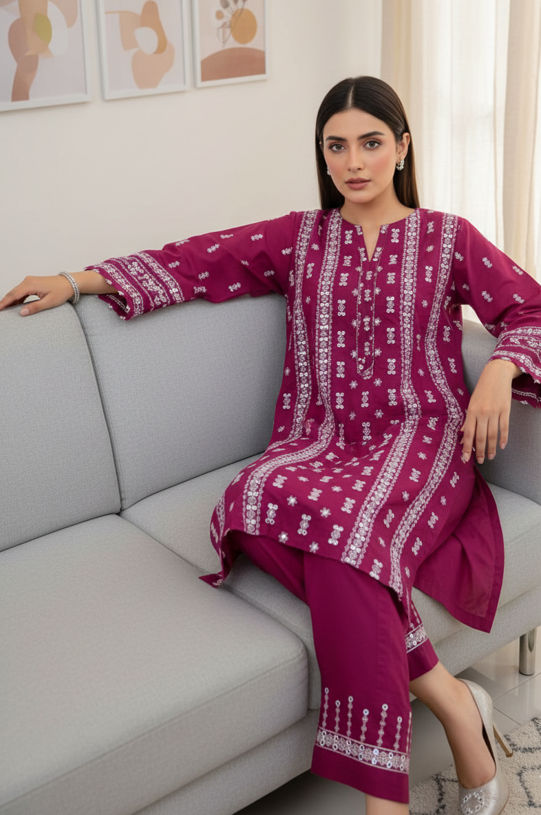 Lawn embroidered - 2 Piece Lawn