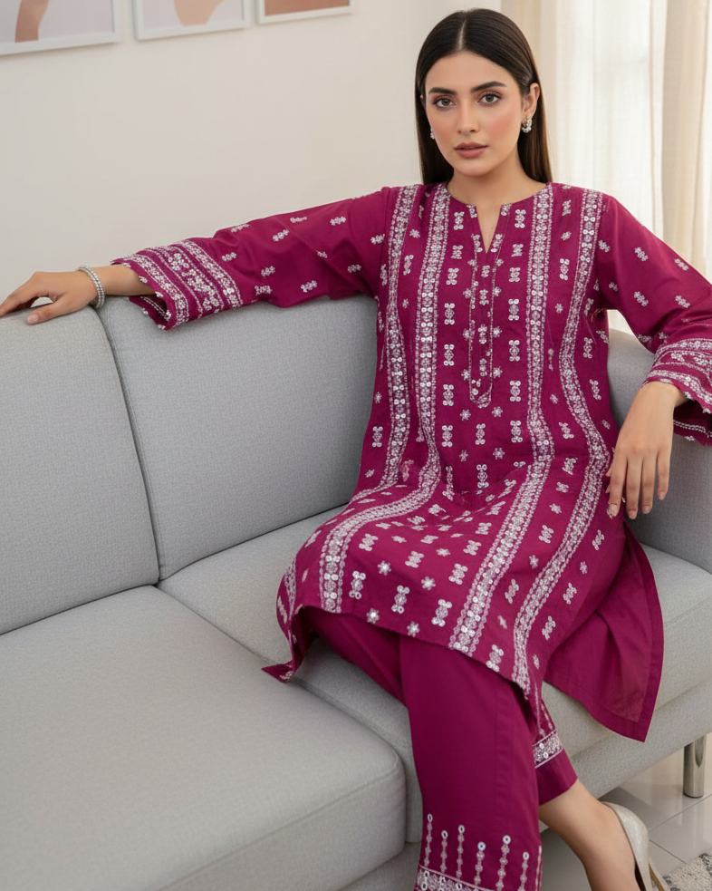 Lawn embroidered - 2 Piece Lawn