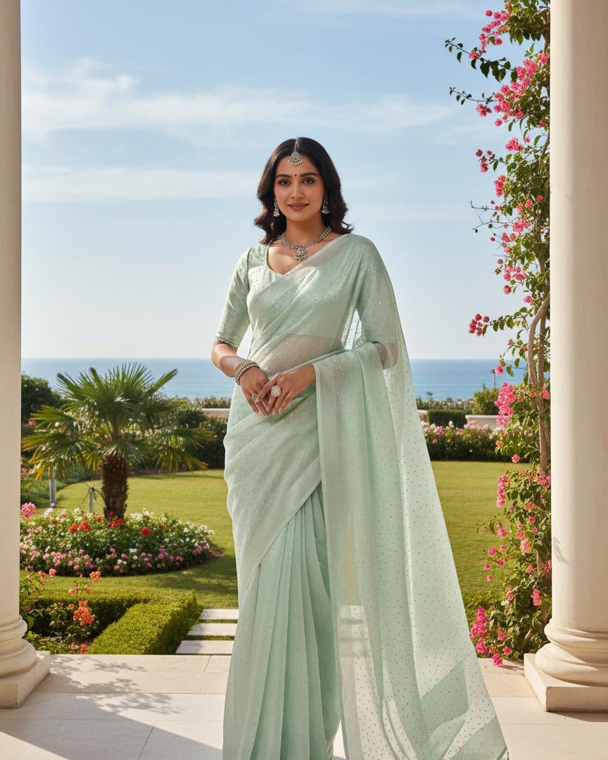 Korean Sheesha Silk sari