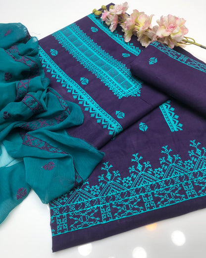 LawnCotton Cross-stitch with Khussa