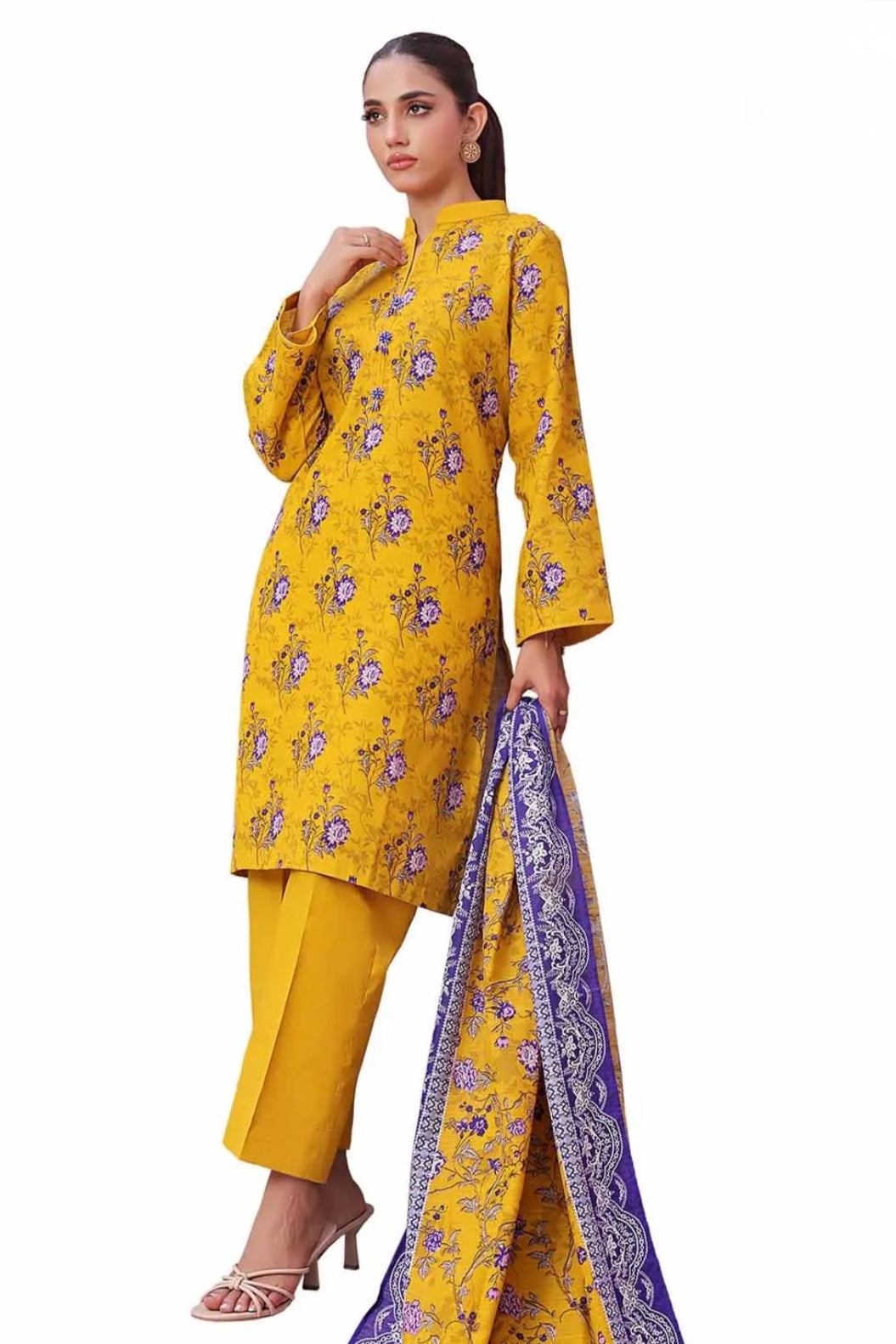 3 Piece Unstitched Printed Khaddar Suit SD-42136