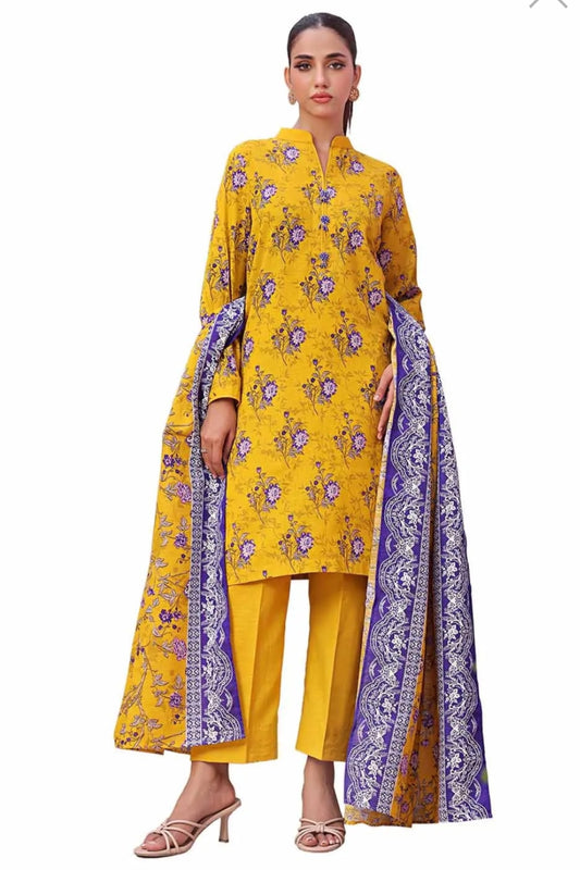 3 Piece Unstitched Printed Khaddar Suit SD-42136