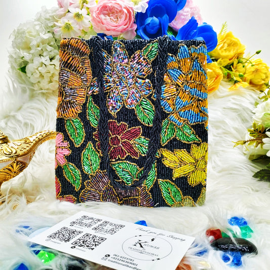 Handmade Beaded Purse with Magnetic Lock