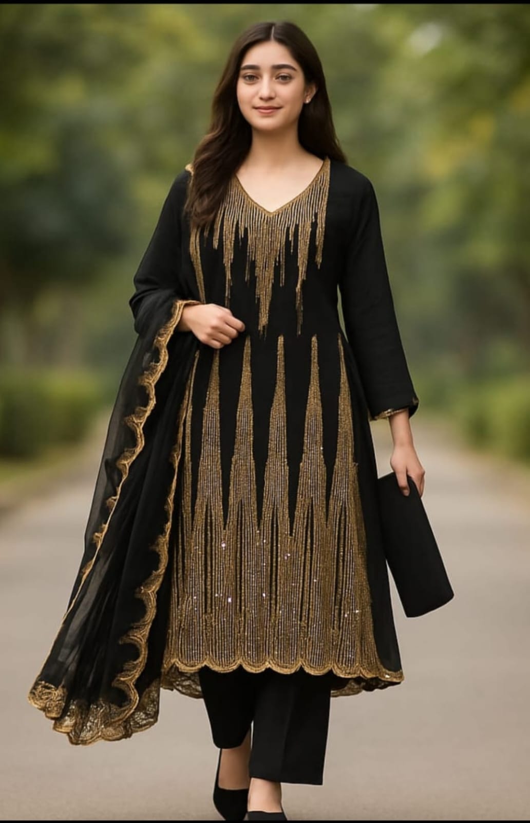 GTM Lawn 3-Piece Embroidered Suit – Computer Sequence Shirt with Chiffon Embroidered Dupatta (2025 Collection)