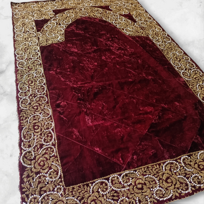 Pre Order_ 20 days making time_ Artisan Beaded Jaye Namaz – Handmade Prayer Mat_Half payment Advance