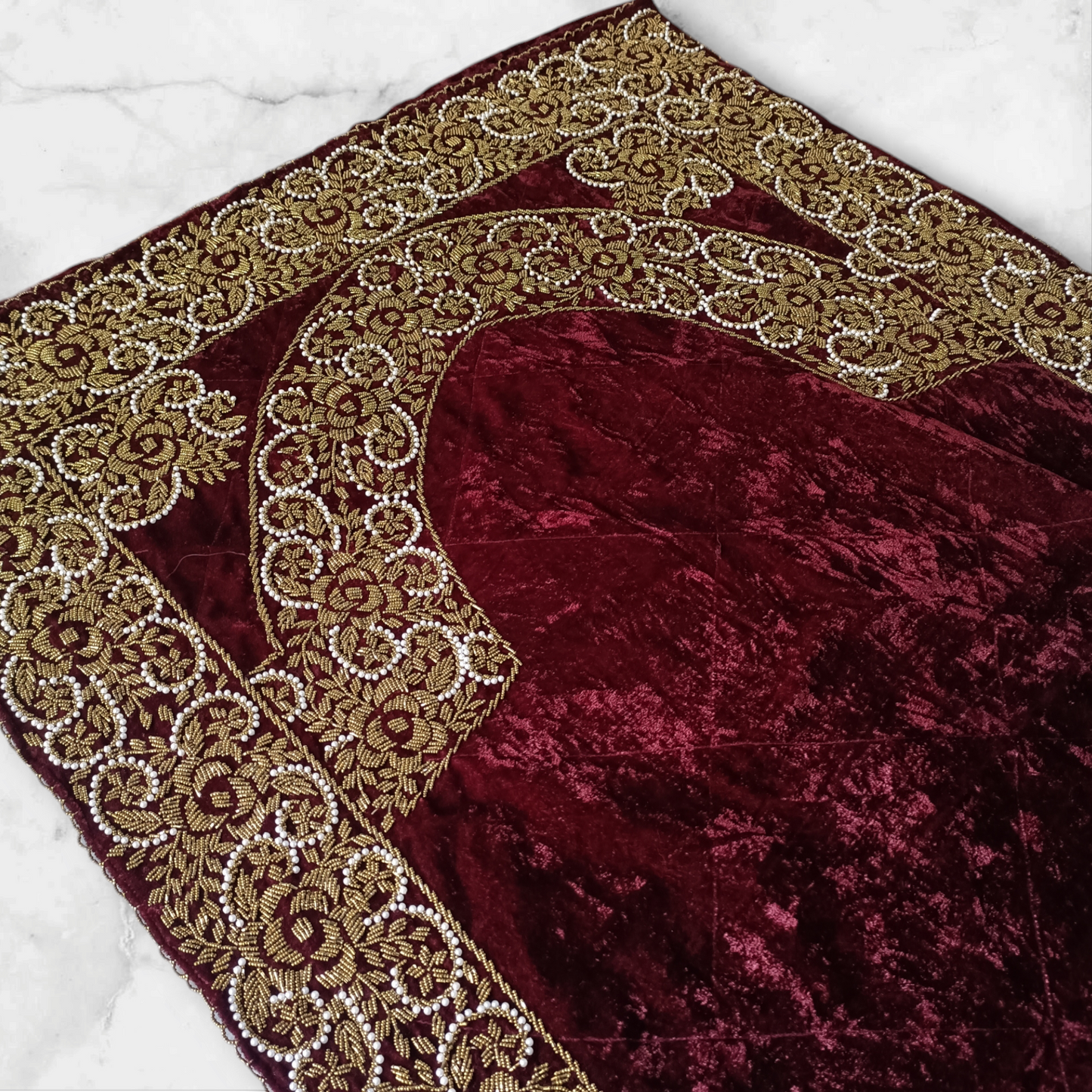 Pre Order_ 20 days making time_ Artisan Beaded Jaye Namaz – Handmade Prayer Mat_Half payment Advance