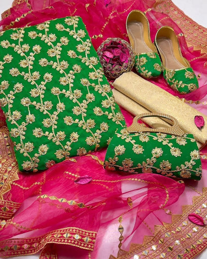 Flag green with shocking Pink