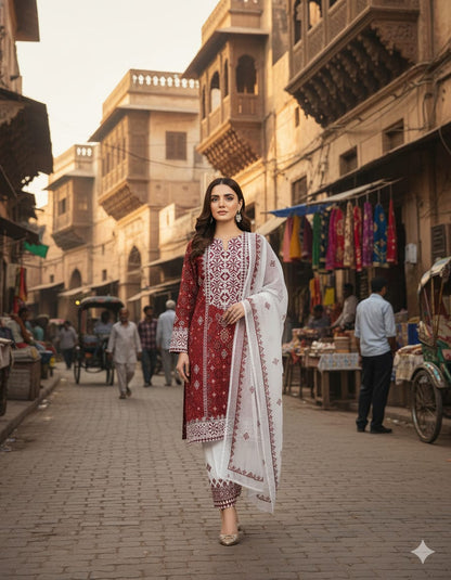 Elegant ajrak - 3 Piece