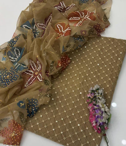 Fancy Party Wear Soft Organza 9mm - 2 piece