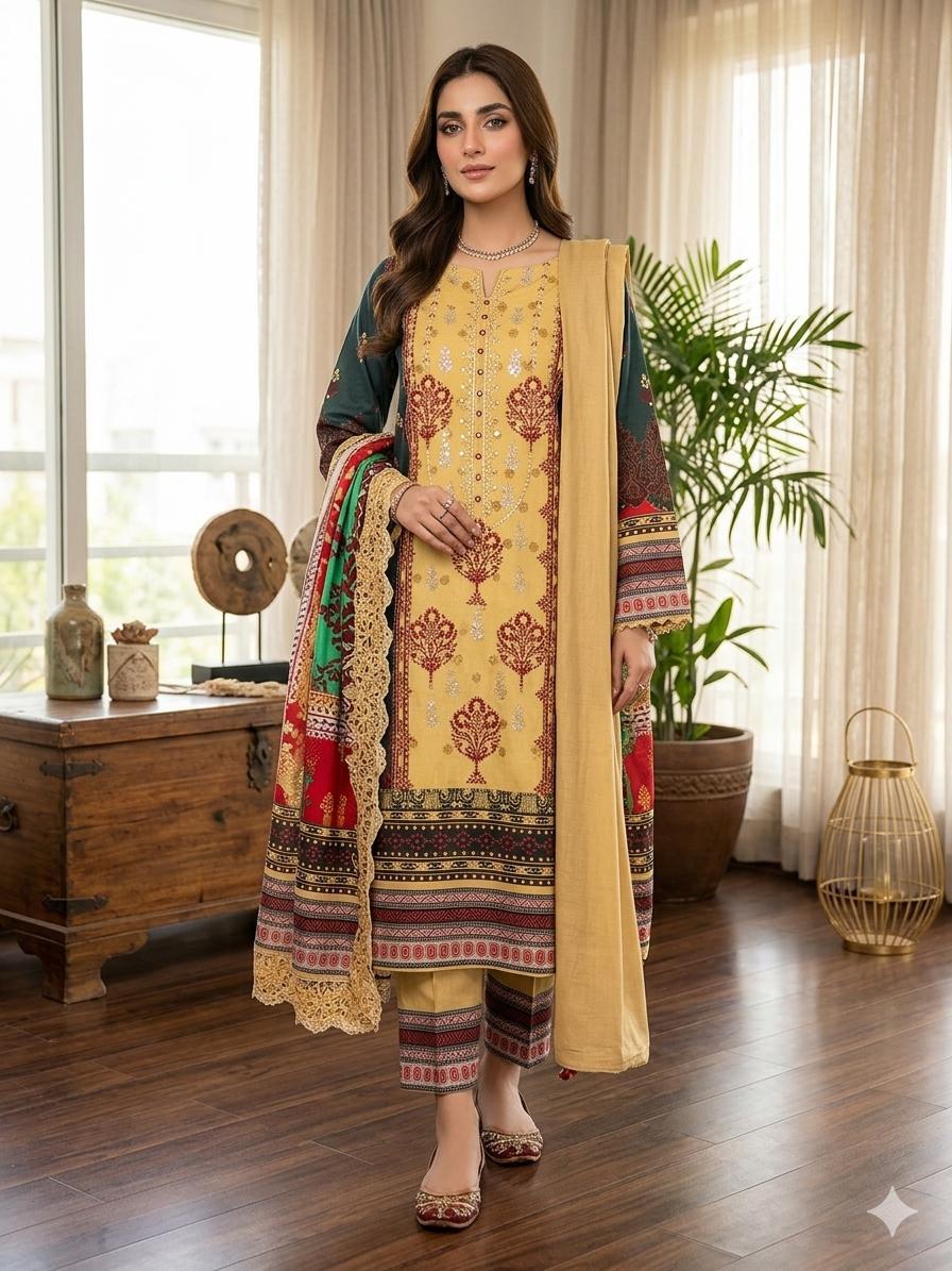 Premium pure lawn - 3 piece