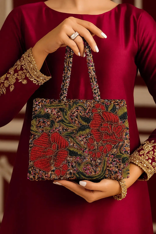 Gleam Golden Rose hand bag