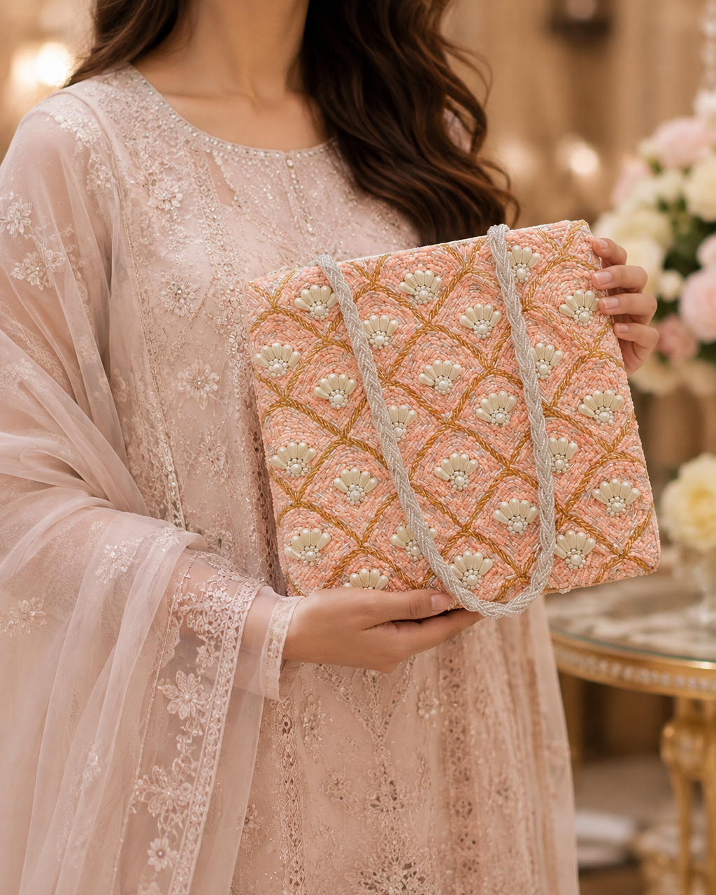 Pearl Bead Bag – Bridal & Party Wear Purse