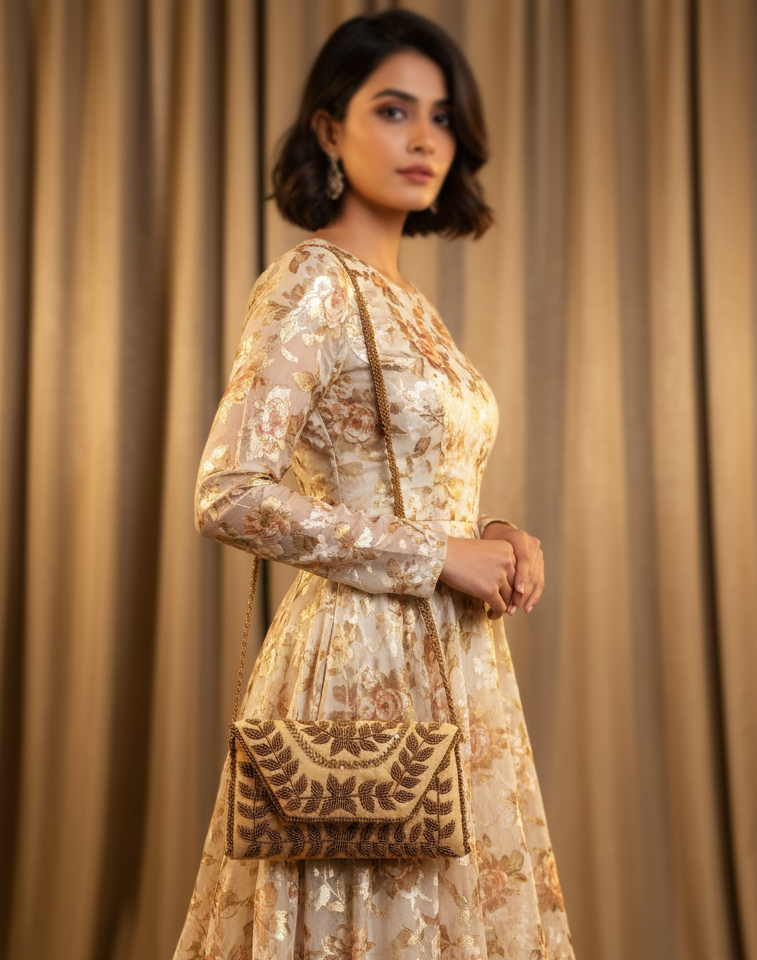 Luxury Pearl Beaded Clutch