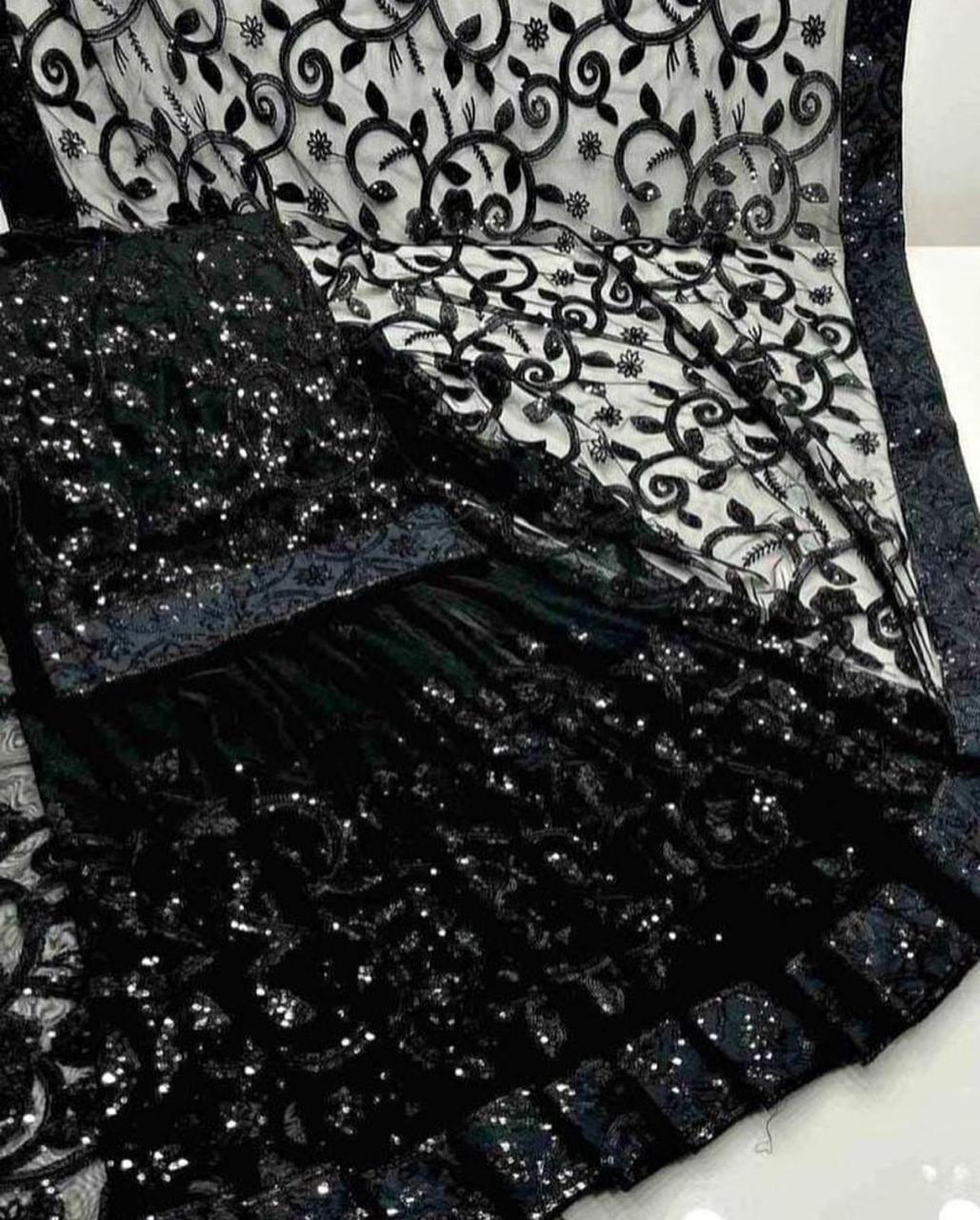 Sari 🥻 Soft net sequence Embroidered