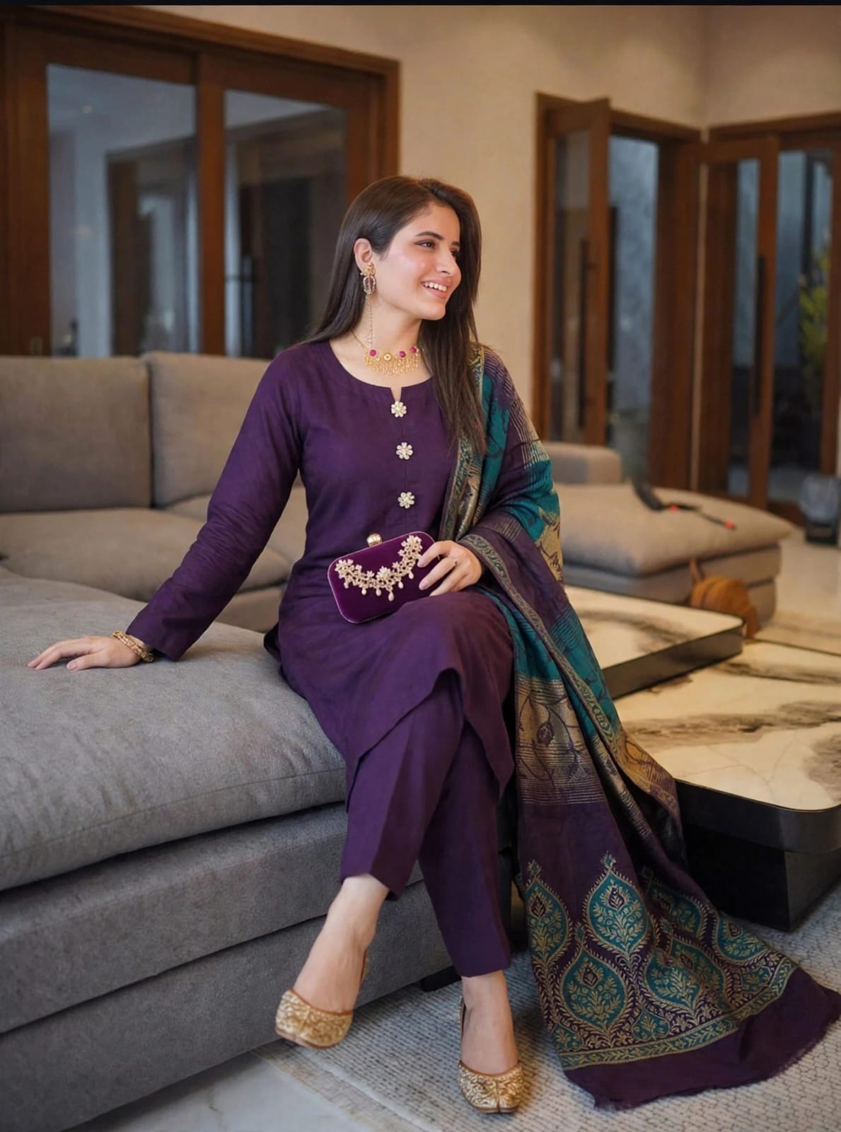 Premium Dhanak wool -3 piece unstitched