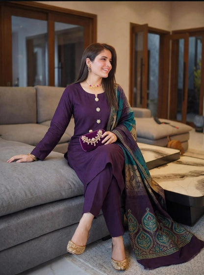 Premium Dhanak wool -3 piece unstitched