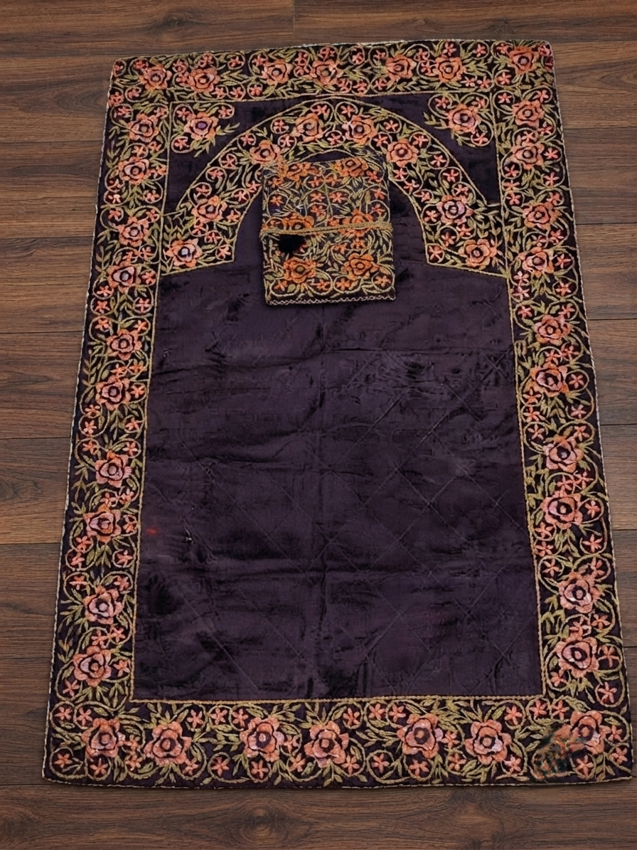 Pre Order_ 20 days making time_ Artisan Beaded Jaye Namaz – Handmade Prayer Mat_Half payment Advance