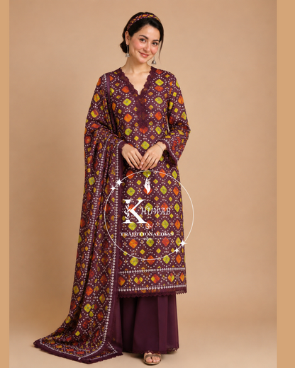 Chunri Print Lawn - 3 Piece