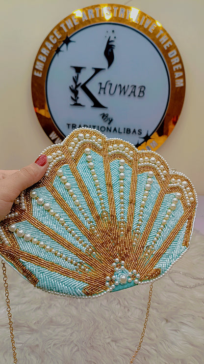 Signature pearl shell purse