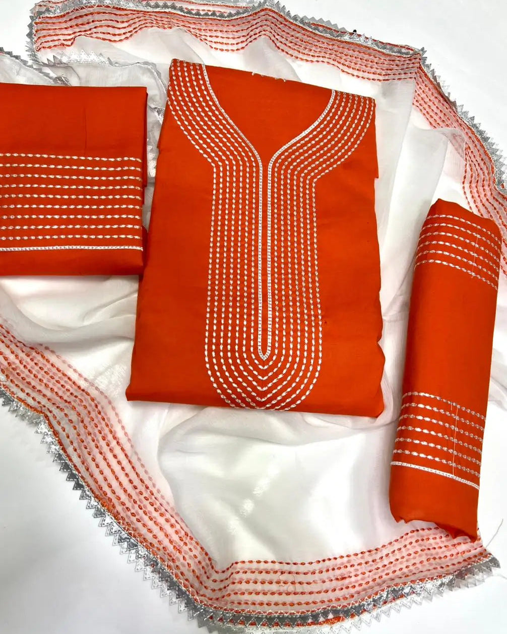 Royal Cotton Cross Stitch Premium Summer Wear - 3 Piece Suit