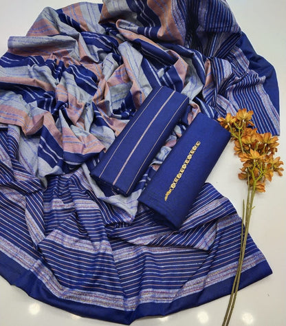 Eid Collection Multani Khadi Sussi with Heavy Velvet Dupatta - 3 Piece