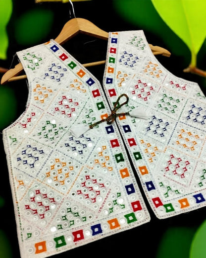 Multani Aari Hand Embroidered Trendy Waistcoat