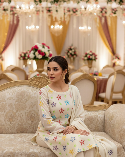 Hand embroidery Chiffon -2 piece