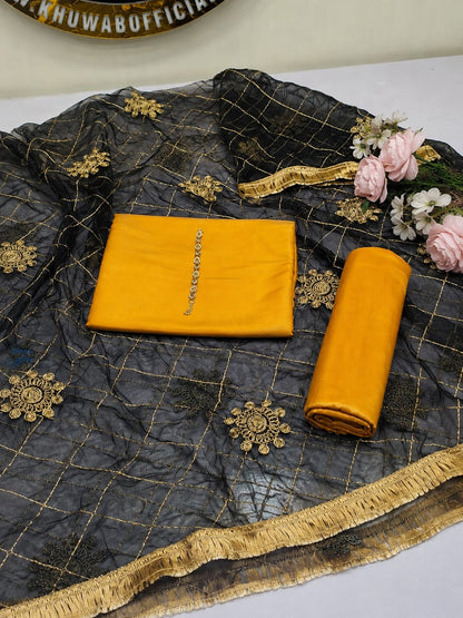 Two tone masouri Net Duppatta - 3 piece