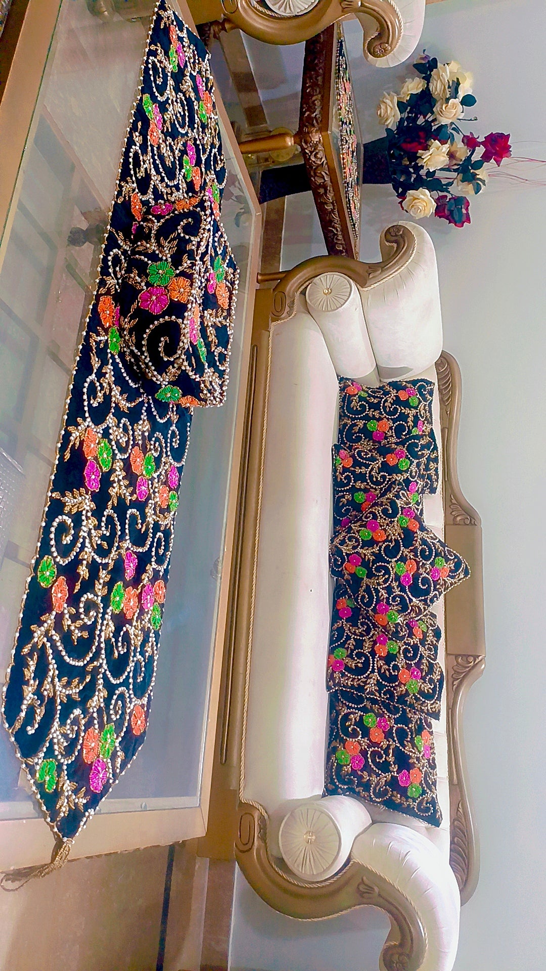 Cushions & Table Runner Hand Made 9 Piece Set