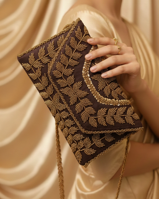 Luxury Pearl Beaded Clutch