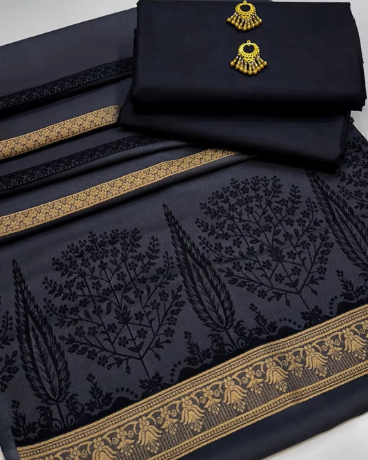 GulRang Premium Lawn Set 3D Broshia Shawl - 3 piece